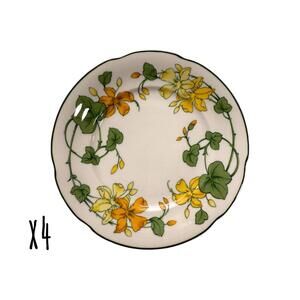 Set of 4 Vintage Villeroy & Boch Geranium 6.5” Bread Plates